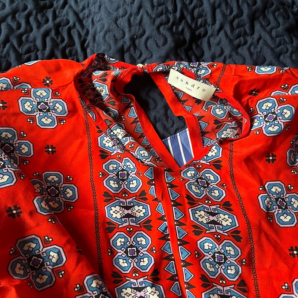 Sandro Isadora Mixed-Print Midi Dress - Picture 5 of 6